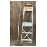 Step ladder & garden tool