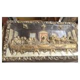 Vintage Last Supper 32x18 chalk ware