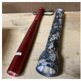 Camo & red Mag Lite flashlights