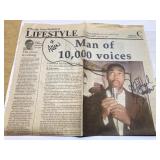 AUTOGRAPHED Michael Winslow newspaper