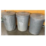 Galvanized trash cans