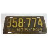 1934 Illinois license plate