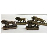 Vintage small Lions Club brass lions