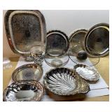 Antique silverplate baskets, trays more