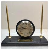 Desk award clock pen set