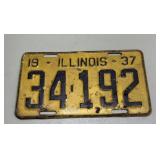 1937 Illinois license plate