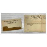 1942 Western Union Telegram & envelope