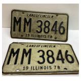 1978 matching Illinois license plates