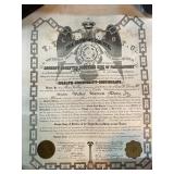 1912 (I think) Masonic rolled up certificate