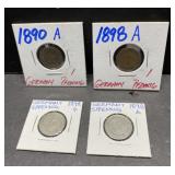 1890 & 1898 German coins