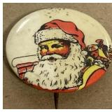 Antique Christmas Santa badge button Montreal