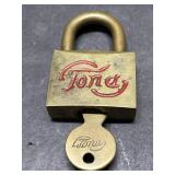 Vintage Tona padlock with key