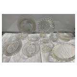 Antique depression glass & Bicentennial plate