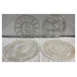 Antique depression glass cake platters