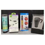 NEW ear buds, USB cords, scratch remover & coffee NEW ear buds, USB cords, scratch remover & coffee