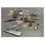 Vintage military, tie clips & pins, cufflinks more