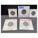 1890, 92, 94, 98 German coins 1890, 92, 94, 98 German coins