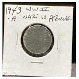 1943 WWII German Third Reich Nazi coins 1943 WWII German Third Reich Nazi coins