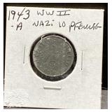 1943 WWII German Third Reich Nazi coins