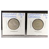 1913 & 1914 German coins