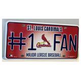 Metal St Louis Cardinals license plate