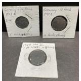 1943 & 44 German coins Third Reich WWII 1943 & 44 German coins Third Reich WWII