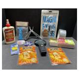 NEW & more-hand warmers, glue, magnifying glasses