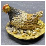 Small metal rooster trinket box-needs cleaned Small metal rooster trinket box-needs cleaned