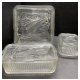 Antique Federal Glass refrigerator dishes