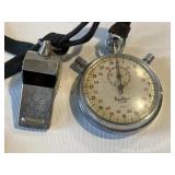 Antique Hanhart stop watch & whistle