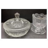 Vintage Christmas candy dish & pretty candle Vintage Christmas candy dish & pretty candle