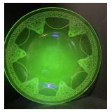 Antique uranium glass plate