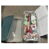 2 totes-1 w/ Christmas wrapping stuff 2 totes-1 w/ Christmas wrapping stuff
