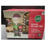 8 foot inflatable Elf with sign 8 foot inflatable Elf with sign