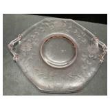 Antique pink depression glass platter Antique pink depression glass platter
