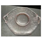 Antique pink depression glass platter