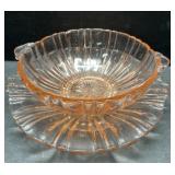 Antique pink depression glass pieces