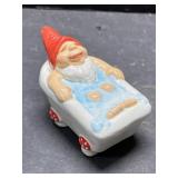 Porcelain gnome in bath-2 1/2' across Porcelain gnome in bath-2 1/2' across