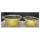 Antique yellow Hazel Atlas glass bowls-they nest