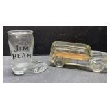 Glass Jack Daniels boot & JH Millstein Station Glass Jack Daniels boot & JH Millstein Station