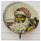 Antique Christmas Santa badge button Montreal Antique Christmas Santa badge button Montreal