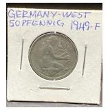 1949 West German coin 1949 West German coin