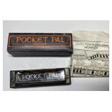 Hohner Pocket Pal Harmonica, case & instructions