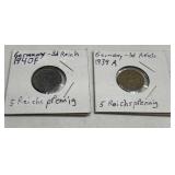 1939 & 40 Germany Third Reich coins