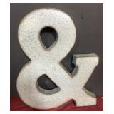 Galvanized "&" sign 17x20"