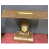 Mid century mod desk lamp w/ clock-both work Mid century mod desk lamp w/ clock-both work
