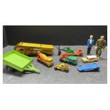 Action figures, toy trailers, trucks more