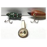 Retro fishing lure tie tack & fishing lures