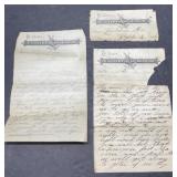 1800's letters sent onboard ship St Louis & New 1800's letters sent onboard ship St Louis & New