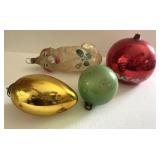 Antique glass ornaments-1 has face damage Antique glass ornaments-1 has face damage